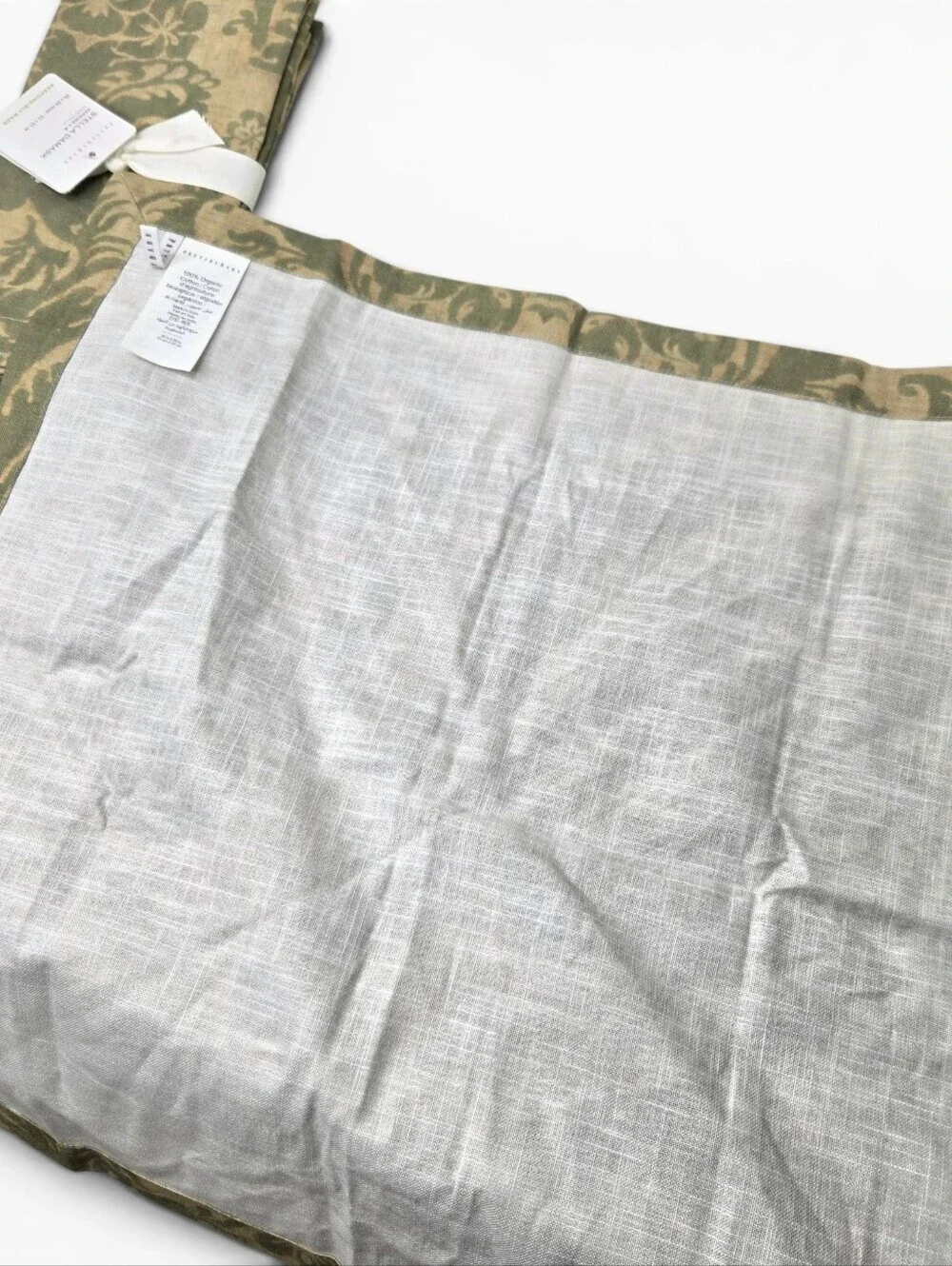Pottery Barn Cloth Napkins, Green Damask, Set Of 4